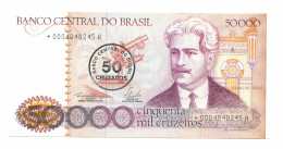BRAZIL REPLACEMENT NOTE Star*A 50 CRUZADOS ON 50000 CRUZEIROS 1986 UNC P10981.6 - [11] Local Banknote Issues