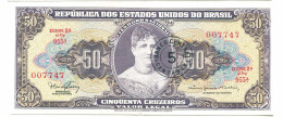 BRASIL 5 CENTAVOS ON 50 CRUZEIROS 1967 SERIE 955A UNC Paper Money #P10842.4 - [11] Local Banknote Issues