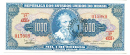 BRASIL 1000 CRUZEIROS 1963 SERIE 4521A UNC Paper Money Banknote #P10870.4 - [11] Emissions Locales