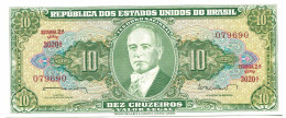 BRASIL 10 CRUZEIROS 1963 SERIE 3020A UNC Paper Money Banknote #P10835.4 - [11] Emissions Locales