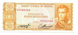 BOLIVIA 50 PESOS BOLIVIANOS 1962 AUNC Paper Money Banknote #P10799.4 - [11] Emissioni Locali