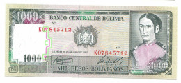 BOLIVIA 1000 PESOS 1982 AUNC Paper Money Banknote #P10807.4 - Lokale Ausgaben