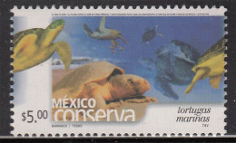 MEXICO 2003 $5 SEA TURTLES Ptg. Perf. 14 On Thick Paper, MNH, Nice Bargain Priced - México
