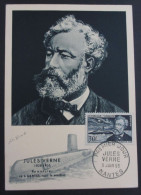 FRANCE CARTE-MAXIMUM JULES VERNE 1955 ED BOURGOGNE COTE 35 EUROS VOIR SCANS - 1950-1959