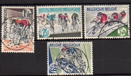 Belgique 1963 80ème Anniversaire De La Ligue Cyclopédique Belge  COB 1255  à 1258 - Usados