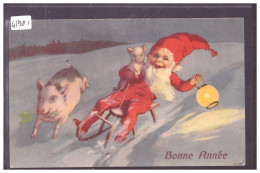 BONNE ANNEE - LUTIN - COCHONS - TB - Neujahr