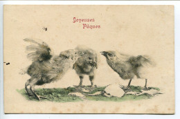 CPA  * JOYEUSES PAQUES Trois 3 Poussins Sortant De Leur Coquille - Ecrite Voyagé - Pâques