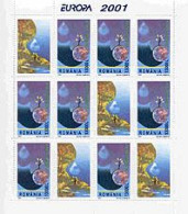 ROUMANIE 2001 - Europa - L'eau - Feuillet De 8 Timbres - 2001