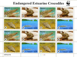 PALAU 1994 -  W.W.F. -crocodiles Estuarine - Feuillet - Andere & Zonder Classificatie