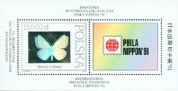 POLOGNE 1991 - Phila Nippon'91 - Papillon Hologramme - BF - Ologrammi