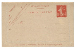 ENTIER CARTE LETTRE N°247 YT 138-E8 10c Semeuse - Unused Stamps