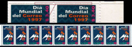 MEXICO 1997 WORLD POST DAY Strip Of 10 W/ Full Microprinting Text Across Top, Mint NH, Rare, Apple Computer Reference - Mexique