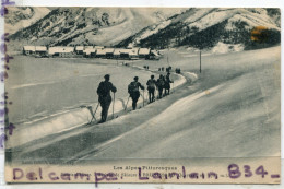 - Arrivée De Skieurs à BRUNISSARD - Queyras, H.-Alpes ), Chasseurs Alpins ?, Cliché Rare, TBE, Scans. - Other & Unclassified