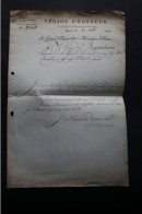 1813 Legion D'honneur Lettre Du Grand Chancelier Chef De Bataillon BEAURAIN Autographe Lot 7 Filigrane EMPEREUR - Historical Documents