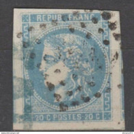 TIMBRE HORS COTE GRAND LUXE N°46Ad BLEU OUTREMER 4 Voisins, OBLI Ambulant Nuance Exceptionnelle Signé Scheller - 1870 Emisión De Bordeaux