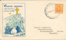 New Zealand Cover Sent Air Mail To Denmark Christchurch 17-4-1949 Single Franked - Briefe U. Dokumente