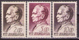 Yugoslavia 1967 -Definitive TITO - Mi 1245-1247 - MNH**VF - Unused Stamps