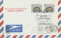 Germany DDR Air Mail Cover First INTERFLUG Flight Berlin - Bangkok 1-7-1982 - Covers & Documents