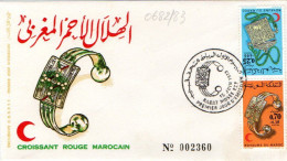 Maroc Al Maghrib 0682/83 Fdc Croissant-Rouge, Croix-Rouge, Bijoux - Croce Rossa