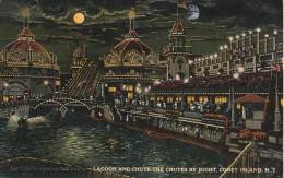 Lacoon And Chute The Chutes By Night Coney Island, New York, NY, - Sonstige & Ohne Zuordnung