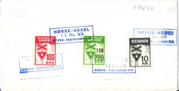 Denmark Special Cover Varde 15-3-1978 Vestbanen Railway Varde Nörre Nebel 75th Anniversary With 3 Train Stamps On Backsi - Covers & Documents