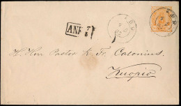 Finland Abo Turku 20P Postal Stationery Cover Mailed To Kuopio 1885. Russia Empire - Brieven En Documenten