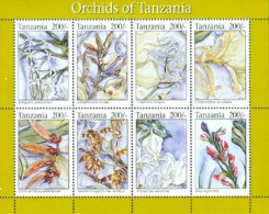 TANZANIE 1994 - Orchidées - Feuillet De 8 Timbres (rangaeris Amaniensis) - Orchidées