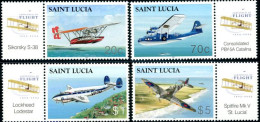 ST LUCIE 2003 - Centenaire De L'aviation - 4 V. - St.Lucia (1979-...)