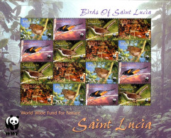 ST LUCIE 2001 - WWF - Oiseaux De Saint Lucia - Feuillet - Songbirds & Tree Dwellers