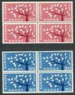 NORWAY 1962 Europa Blocks Of 4 MNH / **.  Michel 476-77 - Nuevos