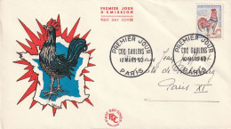 ///   FRANCE ///    PREMIER JOUR ---  FDC  ---  LE COQ GAULOIS - 1950-1959