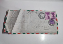 Lettera Via Aerea Da Genova Per Porto Said Egitto Del 1955 - Correo Aéreo