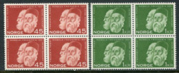 NORWAY 1961 Nobel Prize Inauguration Blocks Of 4 MNH / **.  Michel 464-65 - Ongebruikt