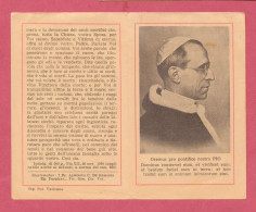 Santino, Holy Card- Pieghevole, Folding Card- Pope Pio XII. Pregheiera Di S.S.Pio XII Durante La Guerra. 26.11.1940- - Devotion Images