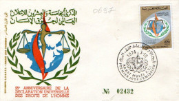 Maroc Al Maghrib 0697 Fdc ONU, Déclaration Des Droits De L'Homme - VN