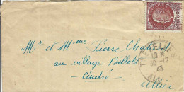 FRANCE Ca.1943: LSC De Trézelles (Allier) Pour Cindré (Allier) - Lettres & Documents