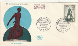 ///   FRANCE ///    PREMIER JOUR ---  FDC  --- Xx EIME ANNIVERSAIRE DE LA LIBERATION - 1950-1959