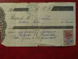 LF1 - Billet à Ordre - Quittance  - Maroc - Petitjean - 1924 - Timbre Fiscal - Autres & Non Classés