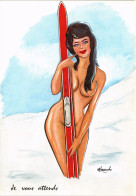 CPM AK Skiing Nude Woman PIN UP RISQUE NUDES (1410618) - Pin-Ups
