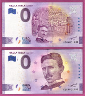 0-Euro XEGX 2020-1 + 2 Satz  NIKOLA TESLA ELECTRICITY - Essais Privés / Non-officiels