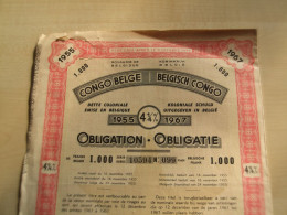 Ancienne Obligation 1955 CONGO BELGE - Autres & Non Classés