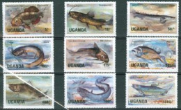 OUGANDA 1984 - Poissons - 9 V. - Fische