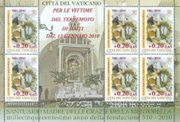 VATICAN 2010 -  Pour Le Victimes D'Haïti - 1 Feuillet De 6 Timbres Surtaxés - Neufs