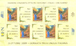 VATICAN 2009 - Journée De La Langue Italienne - Feuillet - Blocks & Sheetlets & Panes