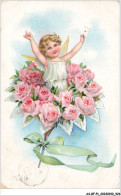 AS#BFP1-0464 - ANGE - Ange Au Milieu D'un Bouquet De Roses - Carte Gaufrée  - Anges