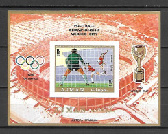 Ajman 1970 Football - World Cup MEXICO IMPERFORATE MS MNH - Ajman