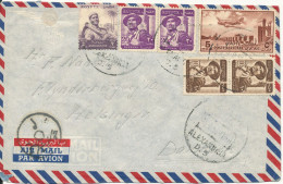 Egypt Air Mail Cover Sent To Denmark Alexandria 1956 - Luftpost