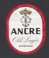 Etiquette De Bière Olde Lager   -  Ancre  -   Brasserie De L'Espérance  à Strasbourg /Schiltigheim  (67) - Cerveza