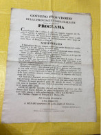MANIFESTO GOVERNO PROVVISORIO MOTI RIVOLUZIONARI BATTAGLIONE ESTENSE 1831. - Historische Dokumente