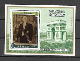 Ajman 1971 Charles De Gaulle Commemoration MS MNH - Ajman